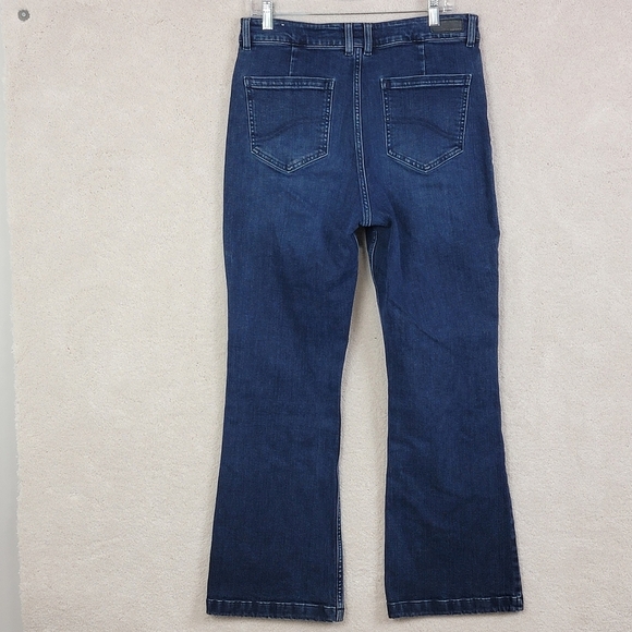 Fat Face UK Fly Flare 70's Inspired Denim Blue Jeans Sz 14 R - Picture 3 of 16